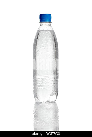 plastic water bottle with blank label template isolated on white ...