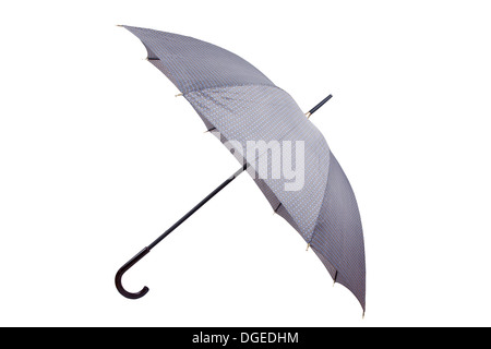 open multicolored umbrella isolated on white background Stock Photo