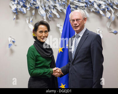 Burmese Peace Prize Laureate Aung San Suu Kyi Stock Photo