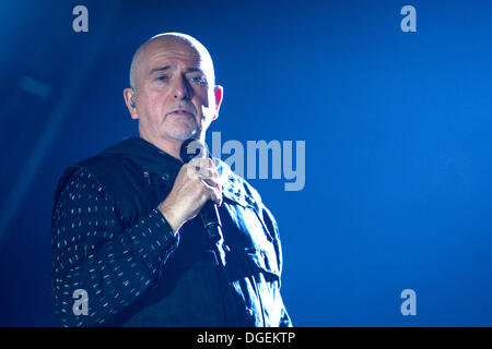 Berlin, Germany. 19th Oct, 2013. British singer Peter Gabriel performs at the O2 World in Berlin. © dpa picture alliance/Alamy Live News Stock Photo