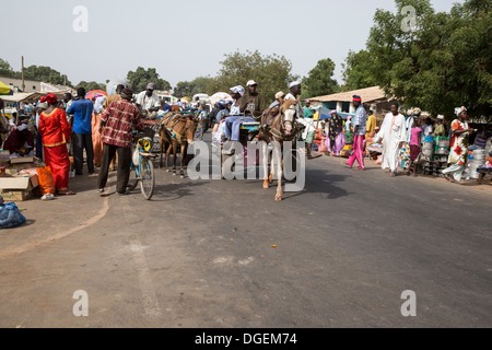 Weekly Market at Fass Njaga Choi, North Bank Region, The Gambia. Stock Photo