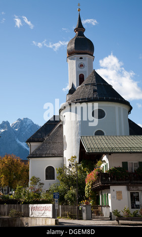 Church in Garmisch - Partenkirchen Bavaria Germany Stock Photo