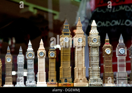 Models of Big Ben in London tourist shop Stock Photo