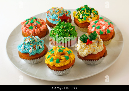 Christmas cupcakes. Stock Photo