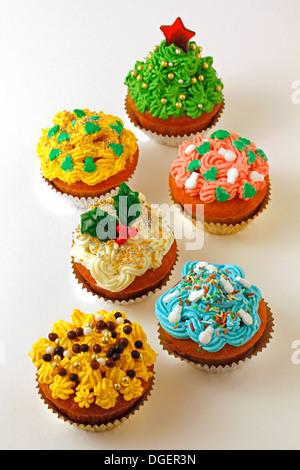 Christmas cupcakes. Stock Photo