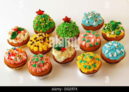 Christmas cupcakes. Stock Photo