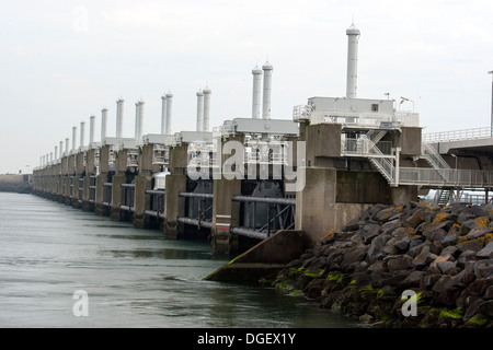 Oosterscheldekering, Eastern Scheldt storm surge barrier, 13 Delta Works series of dams and storm surge barriers. Stock Photo