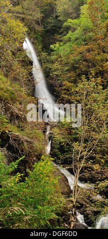 Waterfall in the woods at Launchy Gill near Thirlmere, English Lake District Stock Photo