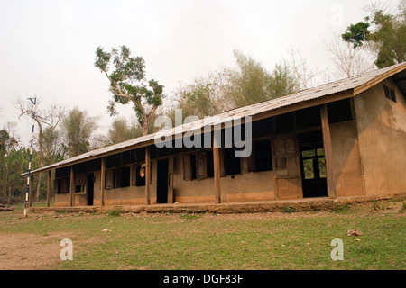 The ramshackle Ban Bumlao primary school stands empty in Ban Bumlao, Luang Prabang Province, Laos. Stock Photo