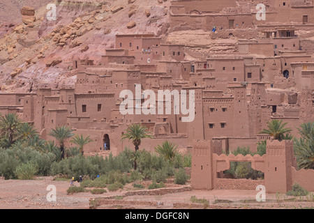 Kasbah or Ksar of Ait-Ben-Haddou, UNESCO World Heritage Site, Aït-Ben-Haddou, Souss-Massa-Draâ region, Morocco Stock Photo