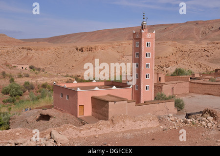 Mosque, Road of the Kasbahs, Ounila-Tal, near Aït-Ben-Haddou, Souss-Massa-Draâ region, Morocco Stock Photo