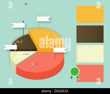 Chart with pie chart illustration Stock Photo - Alamy