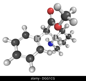 Methylphenidate attention-deficit hyperactivity disorder (ADHD) drug, chemical structure. Stock Photo