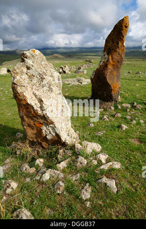 Zorats Karer, 6000 B.C. stoneage observatory, menhir of Karahunj, Cara Hunge, Armenia, Asia