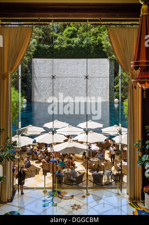 Waterfront restaurant in the Esplanade, Wynn Hotel and Casino, Las Vegas Boulevard South (The Strip), Las Vegas, Nevada, USA Stock Photo