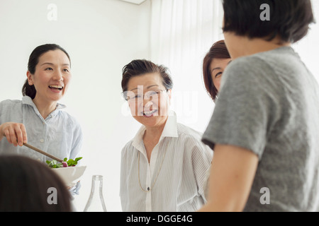Senior woman with adult daughters Stock Photo