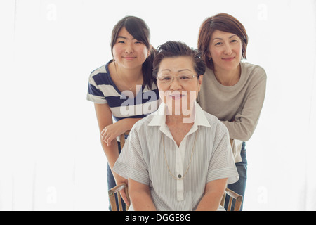 Three female relatives, portrait Stock Photo