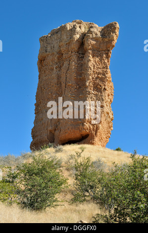 The rock finger resembling a coffee pot near Outjo in Namibia Stock Photo