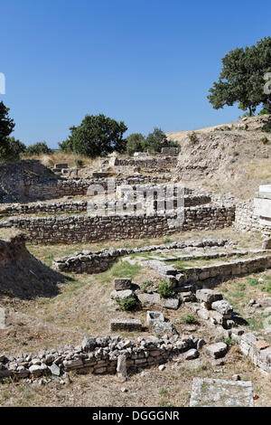 Altar space in the archaeological site of Troy, Truva, Canakkale, Marmara, Turkey, Asia Stock Photo