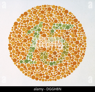 The Ishihara Color Test. Color perception test for red-green color deficiencies. Ishihara Plate No. 1 (12). Stock Photo