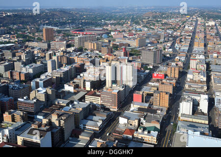 View over Johannesburg from the terrace of the Carlton Centre, with a height of 220m the highest skyscraper in Africa Stock Photo