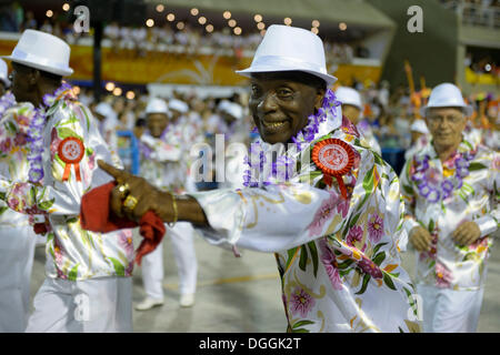 Rio de Janeiro, Brazil. Samba dancers during the carnival parade; woman