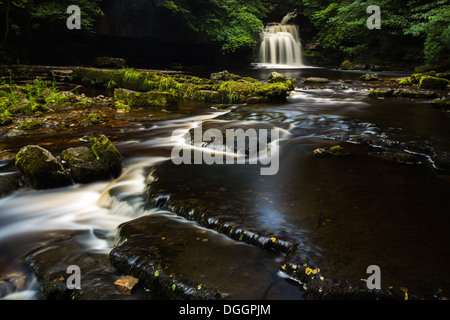 West Burton waterfall in Yorkshire Dales, also known as cauldron falls. Stock Photo