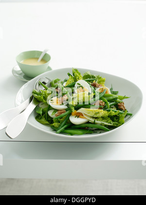 Green bean and walnut salad Stock Photo