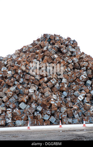 Cubes of crushed metal Stock Photo - Alamy