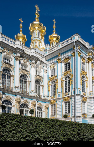 The Catherine Palace, 25 km south-east of St. Petersburg, Russia. It was the summer residence of the Russian tsars. Stock Photo