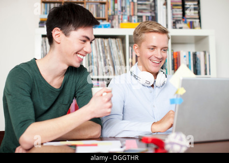 Students working on laptop Stock Photo