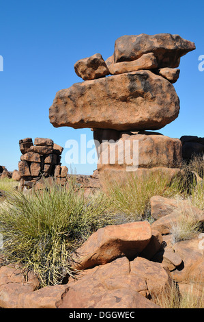 Rock formation at Giant's playground near Keetmanshoop, Namibia Stock Photo