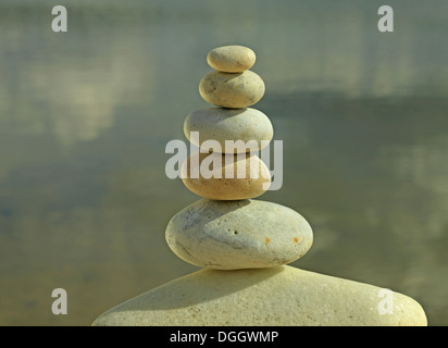 Balanced pebbles Stock Photo