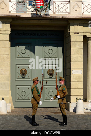 Sandor Palace Hungarian President's residence Buda Budapest Castle hill Hungary Europe Stock Photo