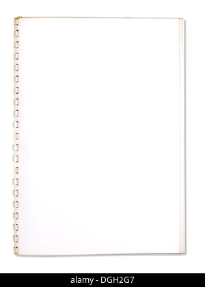 used blank note book with ring binder isolated on white Stock Photo