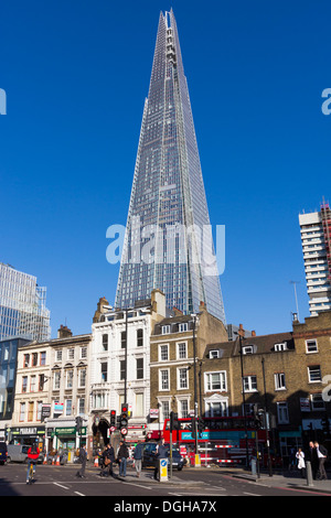 Borough High Street  & The Shard Skyscraper - London Stock Photo