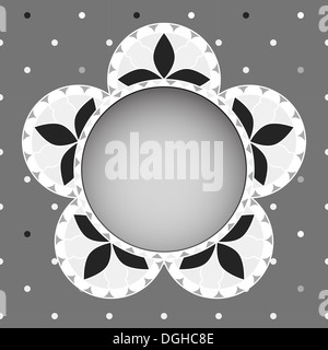 Abstract vintage floral greeting card in grayscale tones. EPS10 vector illustration. Stock Photo