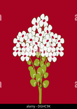 Cartoon bouquet of white flowers. Stock Photo