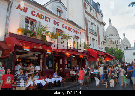 Paris France,18th arrondissement,Montmatre,Rue Norvins,Place du Tertre,Au Cadet de Gascogne,restaurant restaurants food dining cafe cafes,cuisine,food Stock Photo
