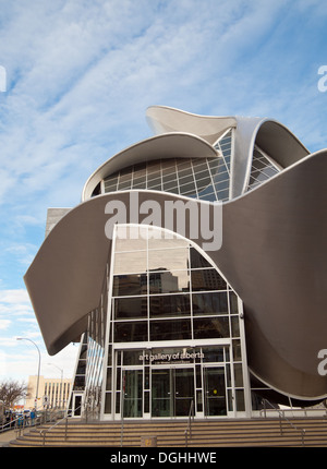 A view of the impressive Art Gallery of Alberta (AGA) at 2 Sir Winston Churchill Square in downtown Edmonton, Alberta, Canada. Stock Photo