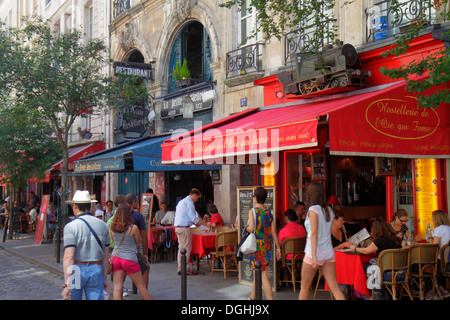 Paris France,5th arrondissement,Latin Quarter,Rive Gauche,Left Bank,Boulevard Saint-Germain,restaurant restaurants food dining cafe cafes,cuisine,food Stock Photo