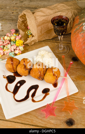 Bunuelos de viento, a traditional Spanish treat for the Halloween holiday Stock Photo