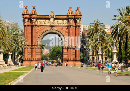 Arc de Triomf, triumphal arch, Barcelona, Spain, Iberian Peninsula, Europe Stock Photo