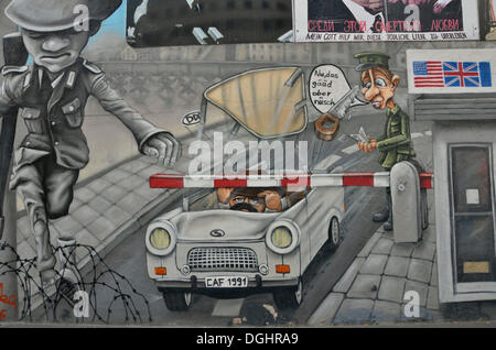 Mural on the remains of the Berlin Wall, East Side Gallery, Berlin-Friedrichshain, PublicGround Stock Photo