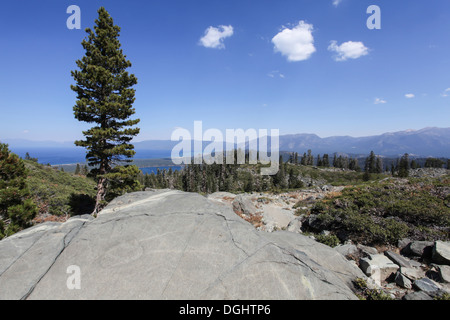 Mount Tallac trailhead overlooking lake Tahoe, California, USA Stock Photo