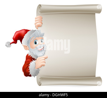 Christmas paper scroll card with santa cap,hat and holly berry. vector ...