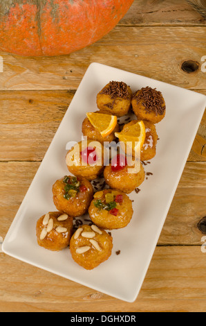 Traditional Spanish Halloween biscuits, homemade panellets Stock Photo