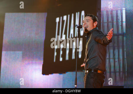 Italian pop singer Tiziano Ferro live at the Energy Stars For Free in the Zurich stadium, Switzerland Stock Photo