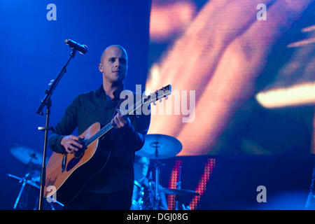 Belgian singer and songwriter Milow live at the Energy Stars For Free event at the Hallenstadion Oerlikon concert hall, Zurich Stock Photo