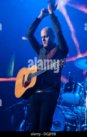 Belgian singer and songwriter Milow live at the Energy Stars For Free event at the Hallenstadion Oerlikon concert hall, Zurich Stock Photo